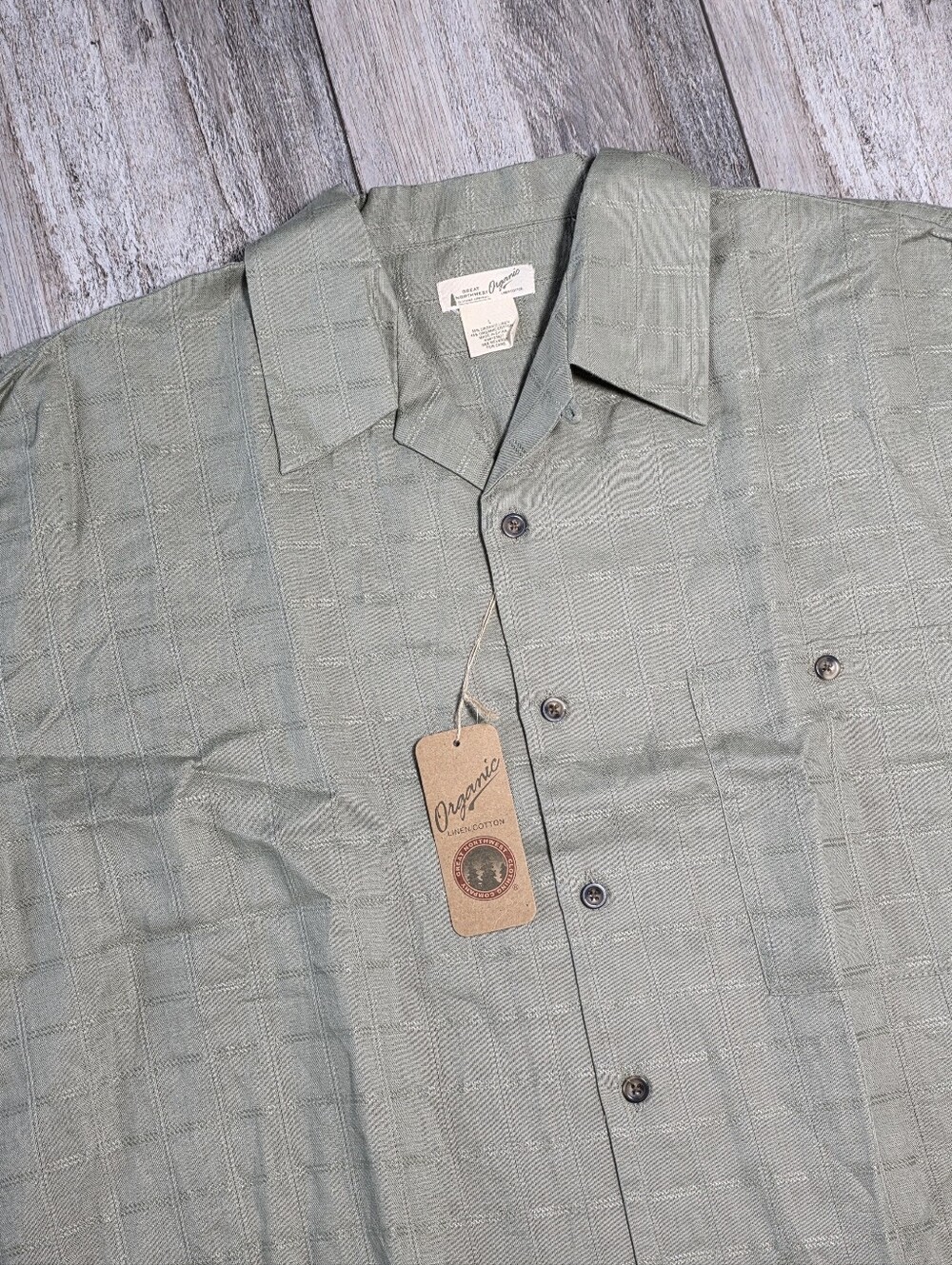 Great Northwest Clothing Company Organic Linen Cotton Button-down Top Sz Lg *NWT